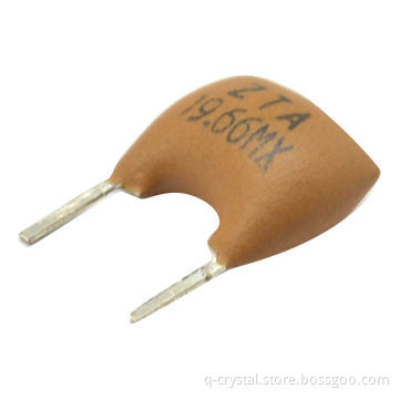 ZTA series ceramic resonator, 2.43MHz frequency output, frequency accuracy 0.3%, 2-pin package